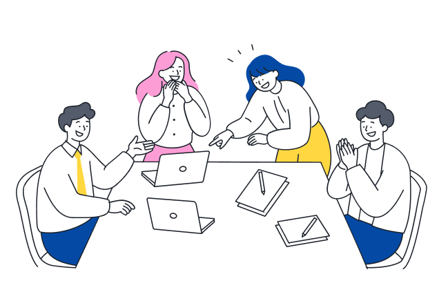 若手社員が職場で活躍するイラスト